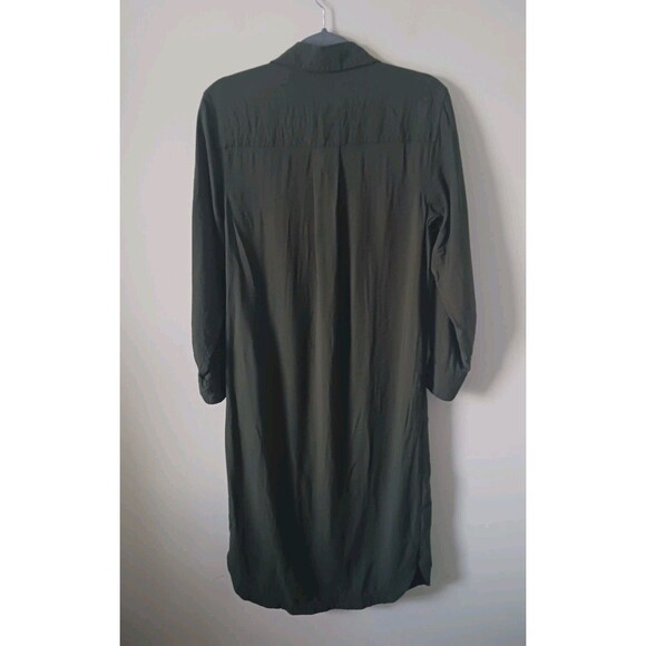 Banana Republic Petite Olive Green Button Down Shirt Dress Size S - Picture 2 of 7